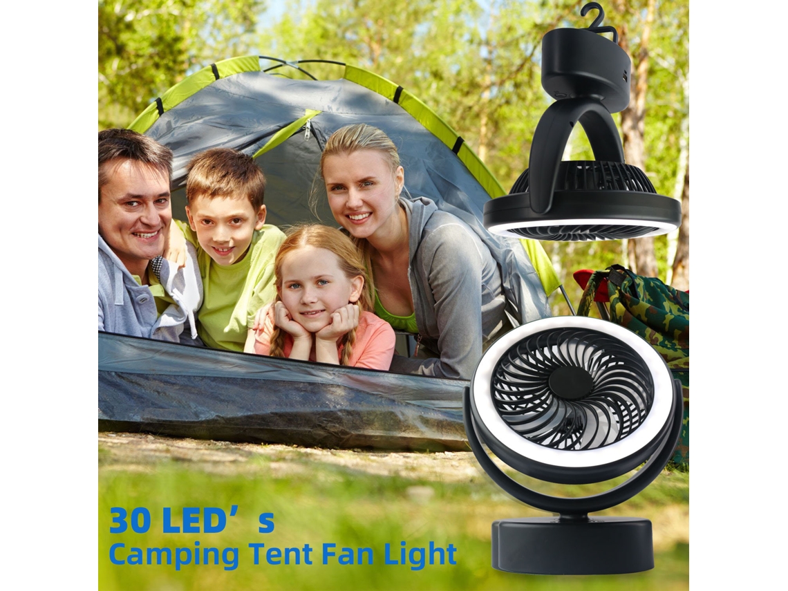 Linterna De Camping Recargable Con Viento, Lámpara Portátil Para Tienda De Campaña Con Gancho, 30 Led.