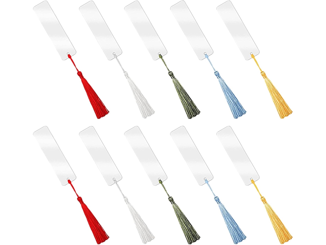 Set de 30 Marcapáginas Acrílicos Transparentes con Pompones GOKOCO (30 uds)
