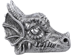 Esférica Resina Plateada Figura Cabeza Dragón Soporte Decorativo Único Decoración Interiores Hogar Base