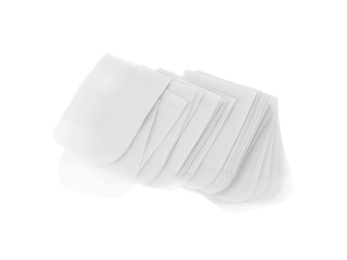 Sacos de papel branco, com alça, para joias, pequenos usos comerciais, estilo bolsa, com efeito pérola, 50 unidades.