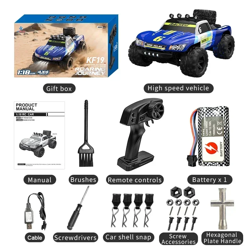 Coche Todoterreno De Derrape Teledirigido A Escala 1/18