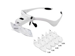 Lupa De Diadema Led, Aumento Ajustable De 5x, Lente De 3,5x, Lupa Para Portátiles.