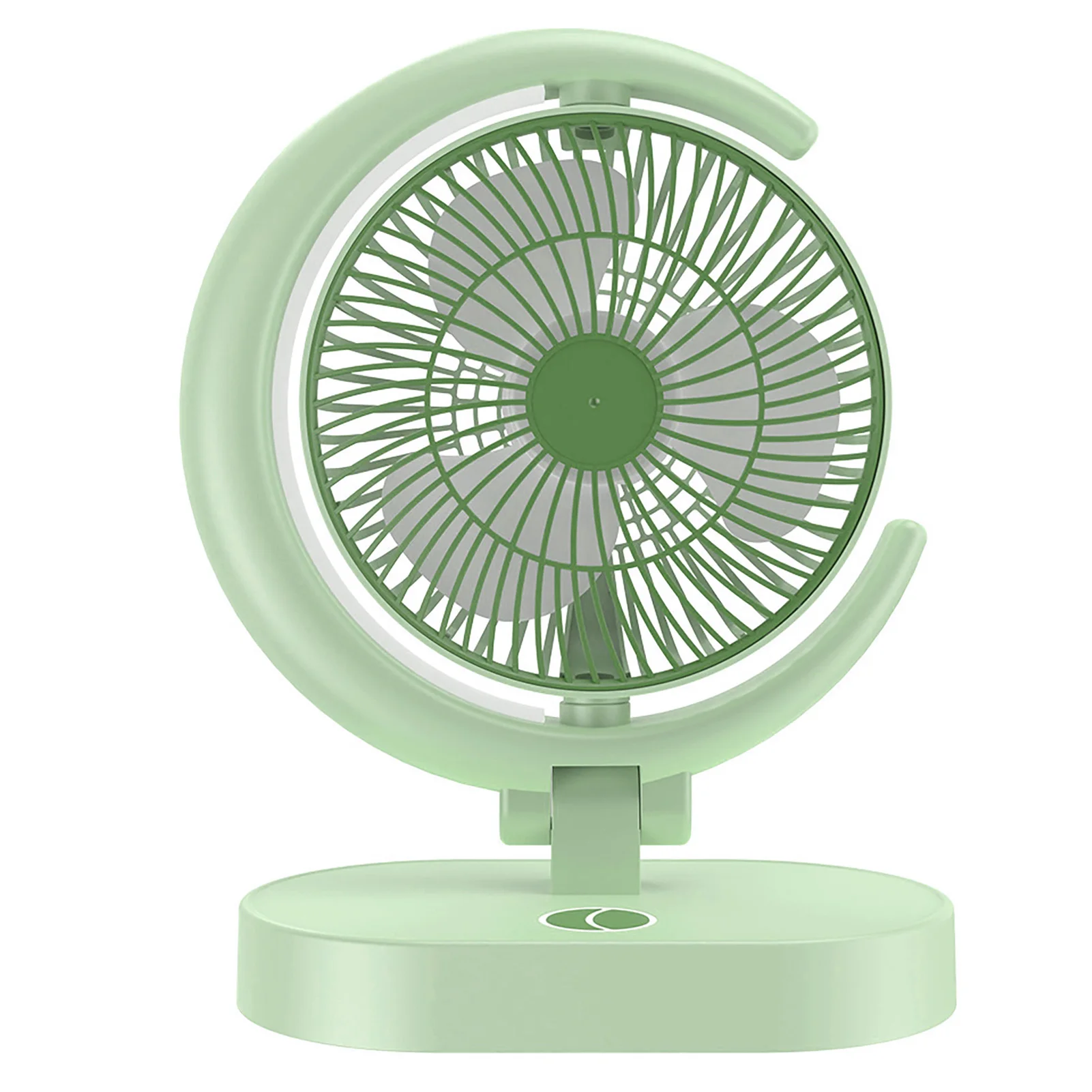 Ventilador De Escritorio Usb (verde), Recargable, Silencioso, Compacto Y Portátil, Con Luz.