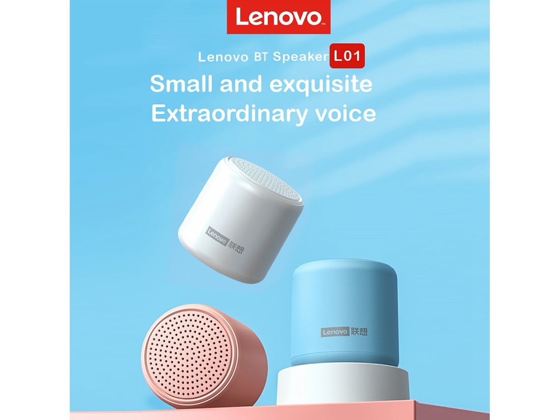 Caixa De Som Lenovo L01 Bt5.0 Sem Fio Portátil 53.6g Com Microfone Usb Ipx5 À Prova D'água Som Hifi Grave Profundo