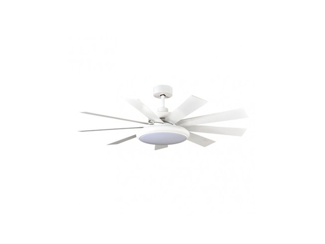 Ventilador Dc Pireo 36w Blanco 9 Aspas Blanca/haya 6 Vel 3Colores 3800lm 132d con remoto, Memoria Y Temporizador FABRILAMP