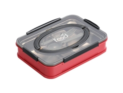 2026da-bento Box Niños Acero Inoxidable 4 Compartimentos Tapa Sellada Portátil Rojo