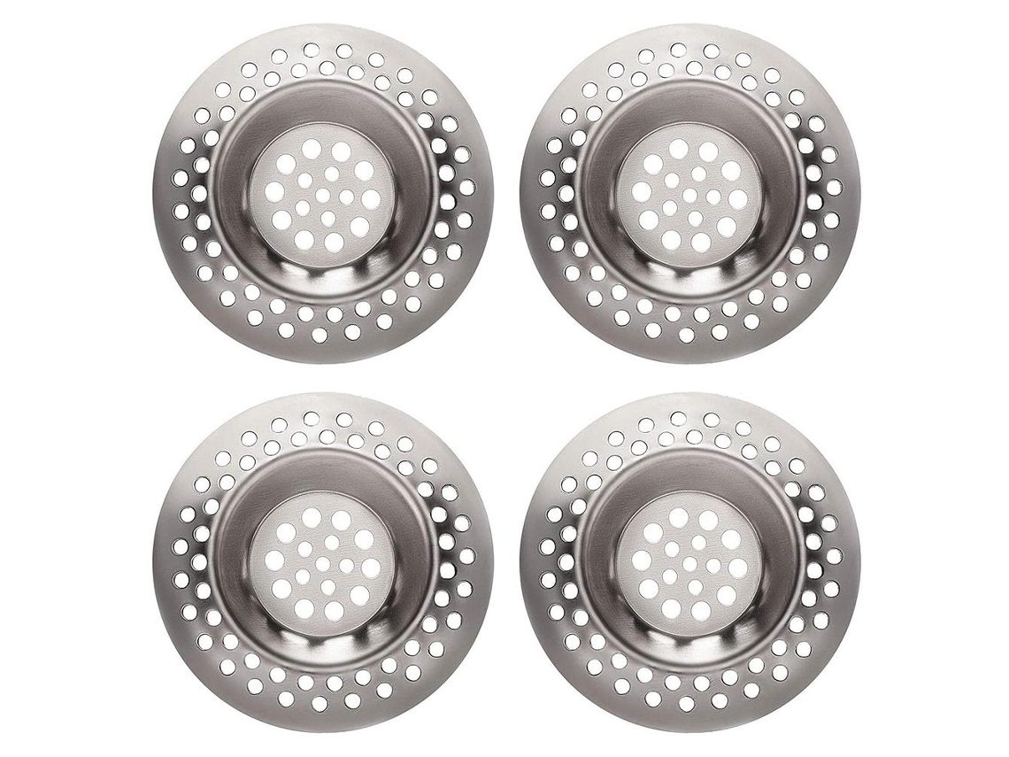 4 Coladores De Fregadero De Acero Inoxidable Con Tapa, Para Cocina, Baño Y Lavandería.