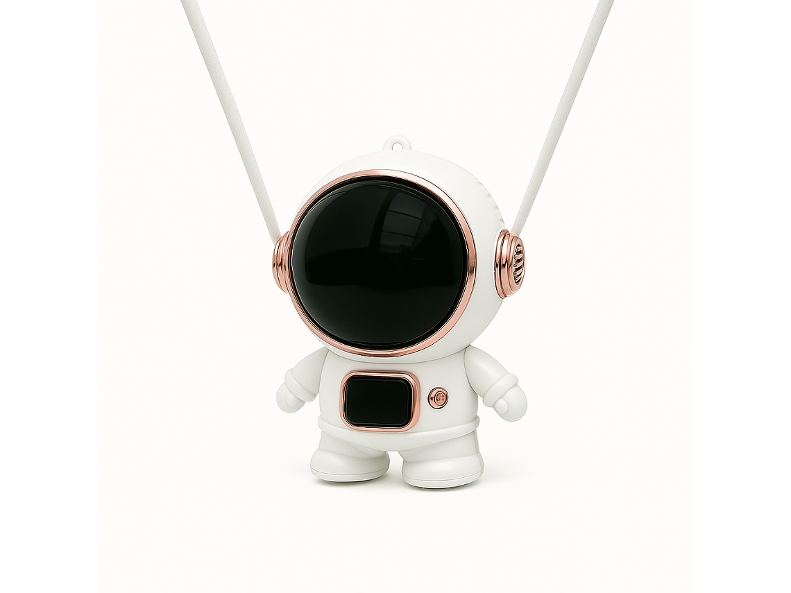 Ventoinha Portátil | Para Pescoço, 5 Velocidades, Usb, Compacta, Com Cordão E Cabo Incluídos New Science Nf7 Branco