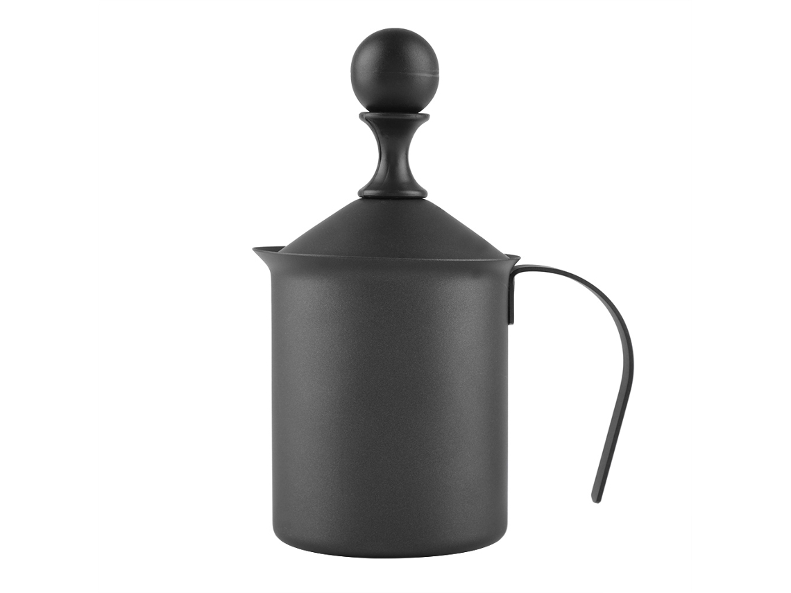 Espumador De Leche Manual De Acero Inoxidable Con Doble Malla Para Café De 400 Ml.