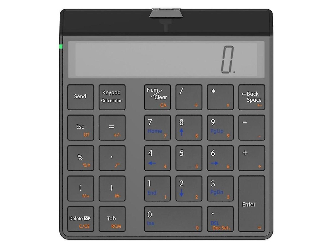 Teclado numérico Bluetooth 4.0 con pantalla y función de calculadora 2 en 1 Everley891