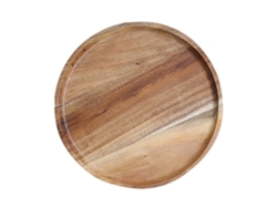 Platos de madera de acacia, 2 piezas para la cena NEVEANCE