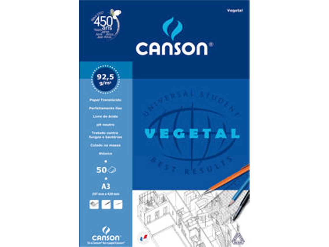 Papel Vegetal CANSON 1834705 (A3 - 50 Hojas)
