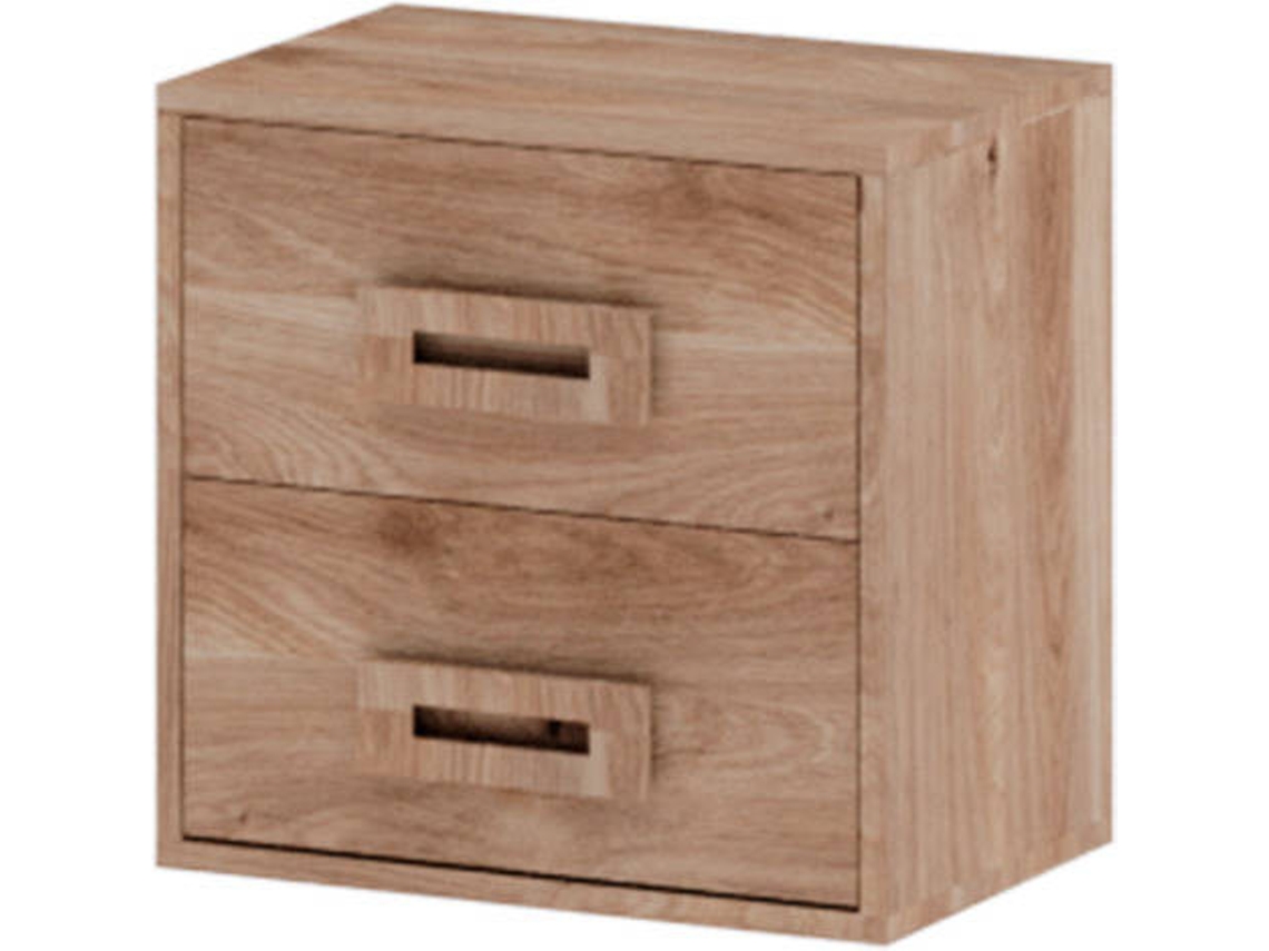 Mesita de Noche MUEBLAM Roble Roble Melamina (43x42x28 cm)