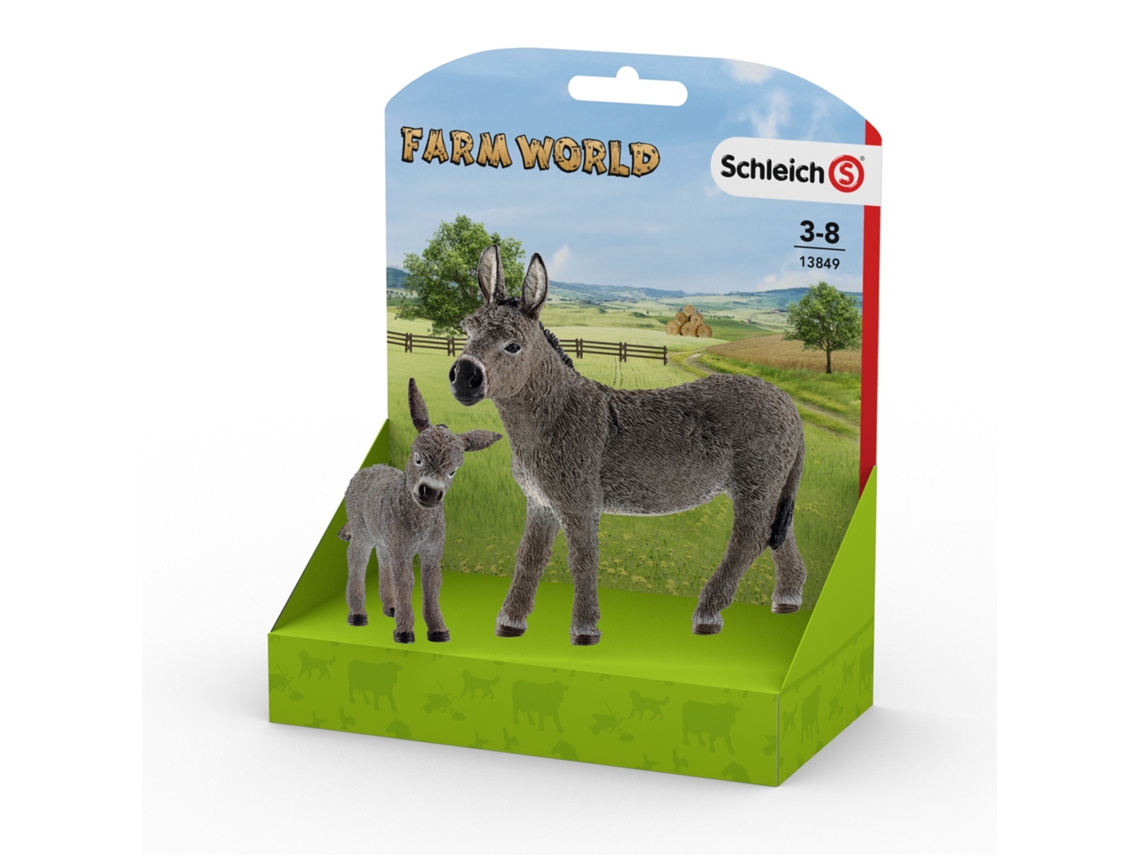 Burro y bebé en la caja Schleich
