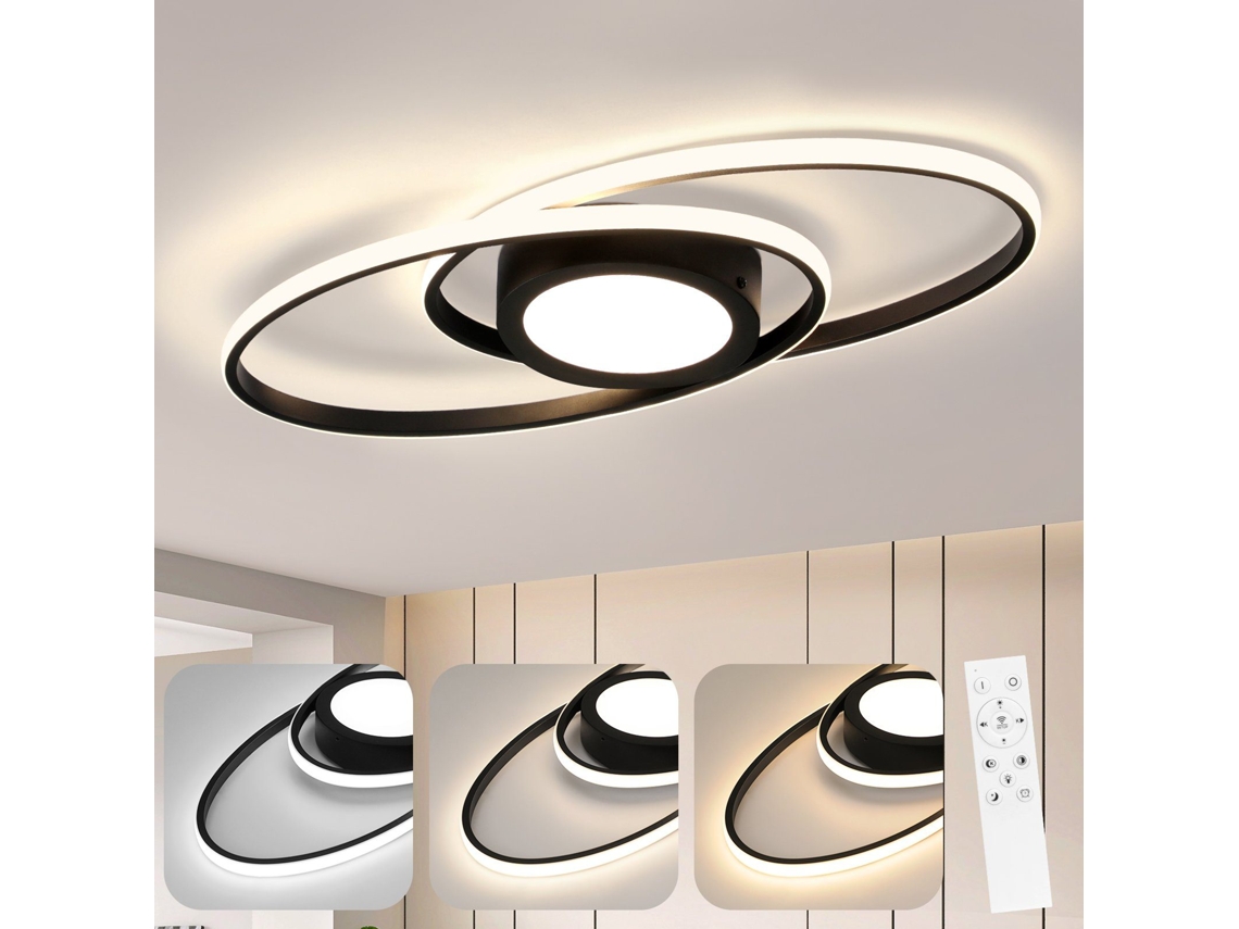 Lámpara de techo LED moderna regulable de 48 W con mando a distancia para pasillo Zmh