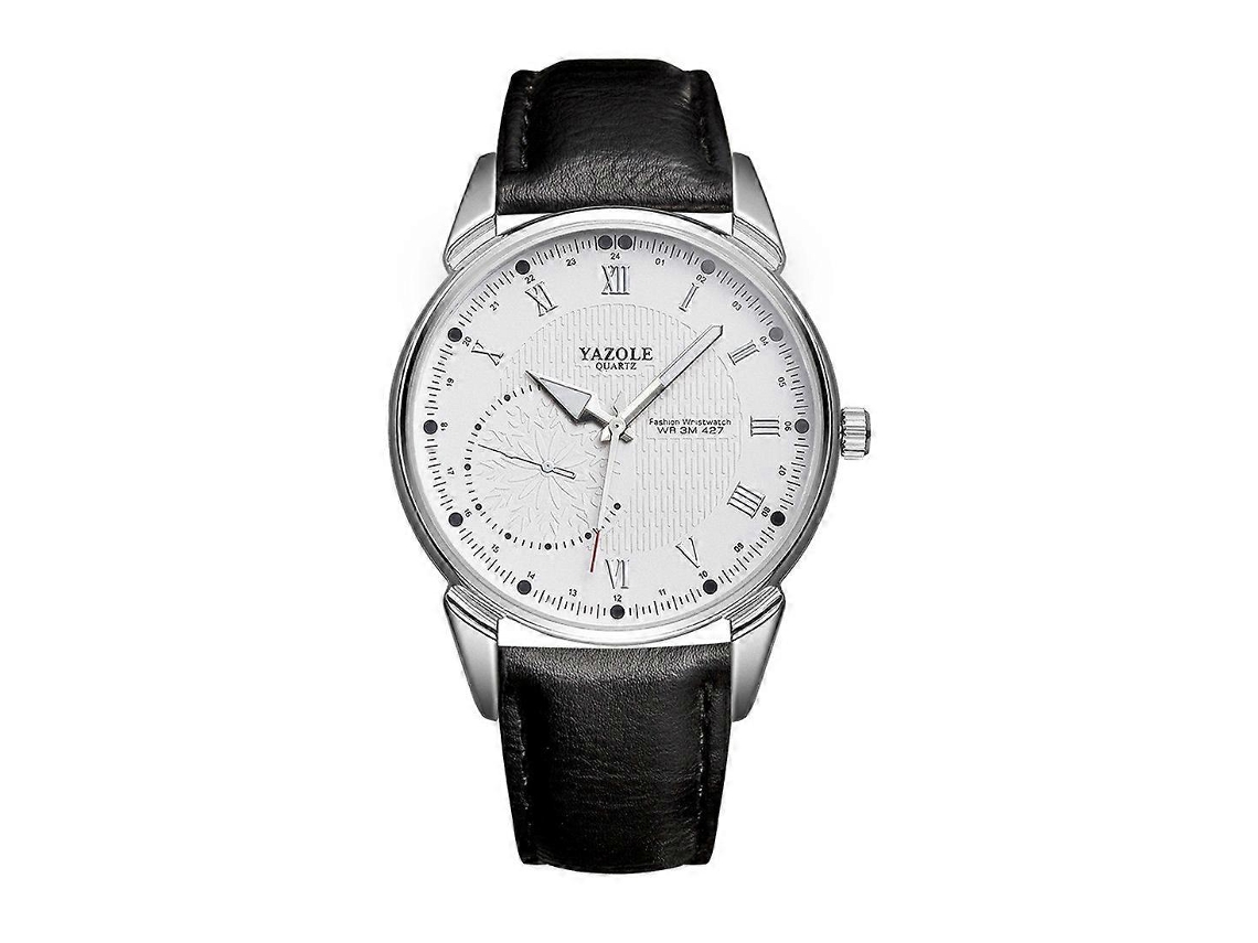 Reloj de pulsera para hombre Yazole 427, modelo Business, con correa de piel sintética y cuarzo, con puntos luminosos Hengrongshen