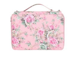 Estuche De Lápices Con Imagen De Rosa 252 Espacios Multicapa Cremallera Portátil Rosa