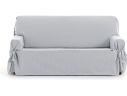 Funda de Sofá 3 Plazas EYSA Calma con Lazos (110 x 230 x 70 cm - Algodón y Poliéster - Gris claro)