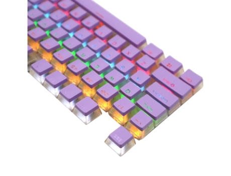 Tapas de teclas PBT Bicolor Medio transparente Diseño de pudín Accesorios Reemplazo Tapas de teclado mecánicas ergonómicas para teclado de 61/87/98...