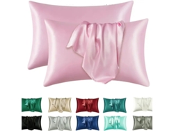 Funda De Almohada De Satén De Imitación Seda Hielo Para Dormir (rosa, 50 X 76 Cm) Cuich
