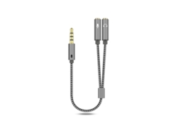 Adaptador, Adaptador De Audio 2 En 1, Adaptador De Auriculares De Portátil Yuexinghui 3.5mm Gris Plateado