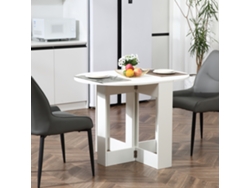 VPMKP - Mesa de comedor plegable Homcom, mesa de cocina plegable con 2 alas abatibles, mesa plegable para 2 a 4 personas, 104 x 76 x 73,7 cm, blanca