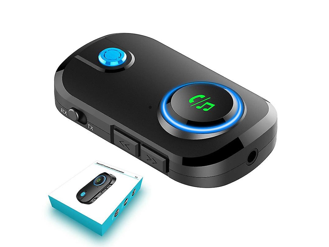 Nuevo receptor y transmisor Bluetooth T3 dos en uno para coche, adaptador de audio auxiliar para TV Bluetooth 5.0 y transmisor FM Bluetooth. Rosewell
