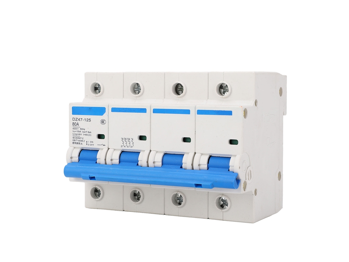 Disyuntor De 4 Polos, 400 V, 80 A, Montaje En Riel Para Uso Doméstico, Protección Segura.