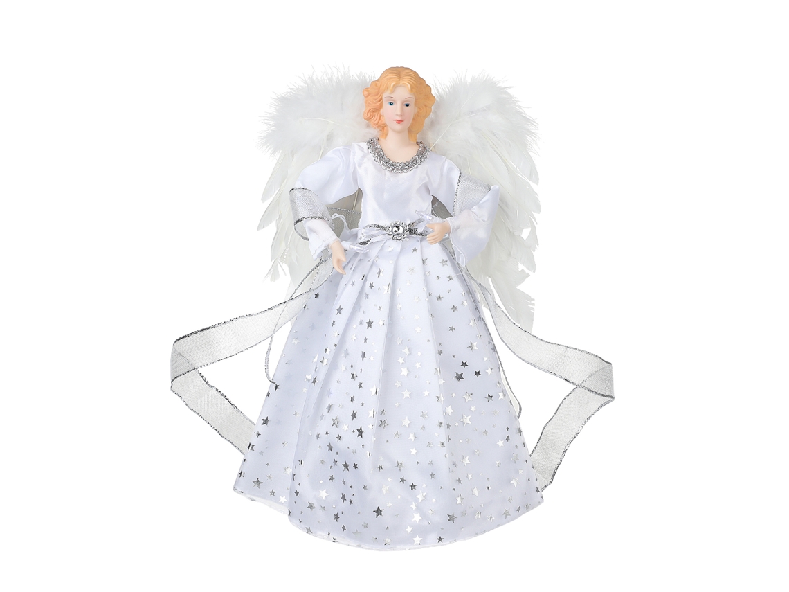 Adorno de ángel iluminado para la punta del árbol de Navidad