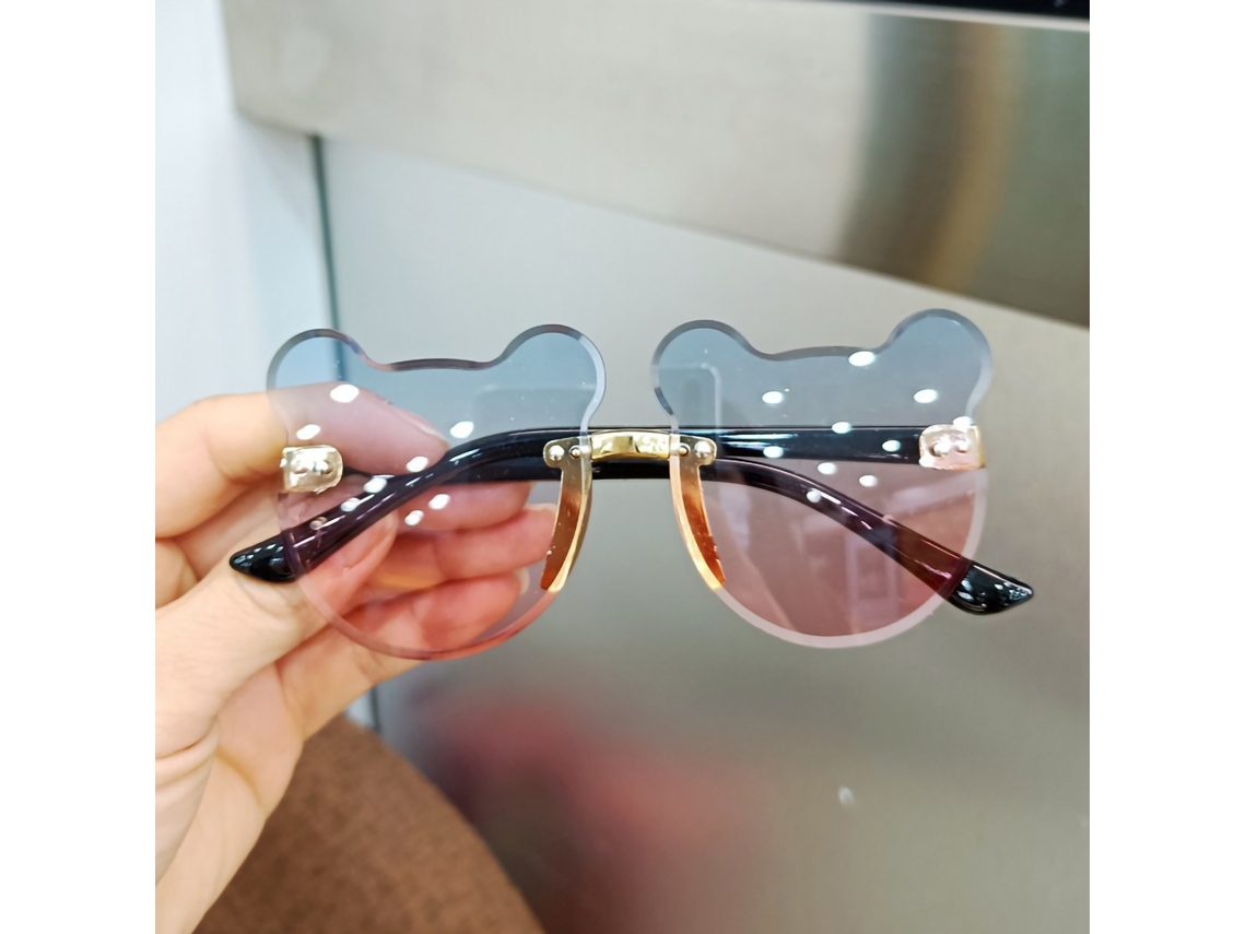 Gafas de sol para niños con bonito diseño de flores de dibujos animados en azul y rosa, exclusivas del sudeste asiático.