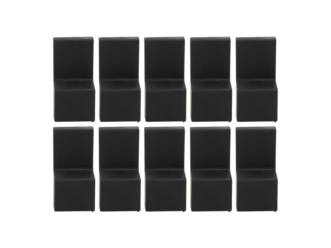 10 protectores de esquina de silicona H 2,5x2,5x4,7cm, seguros para muebles de bebé, color negro.