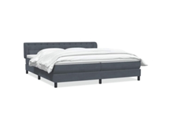 Maison Exclusive - Cama Box Spring Con Colchones Terciopelo Gris Oscuro 180x210 Cm
