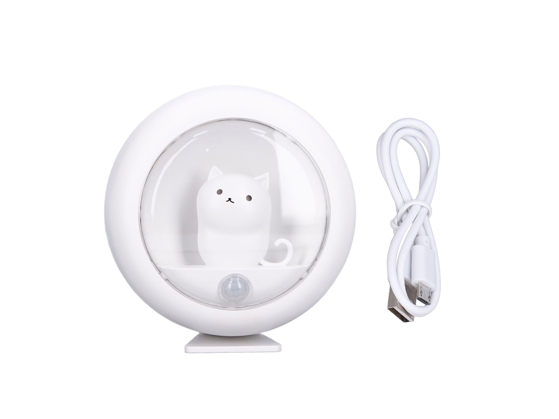 Lámpara de noche LED con sensor de movimiento en forma de gato CHABERLU