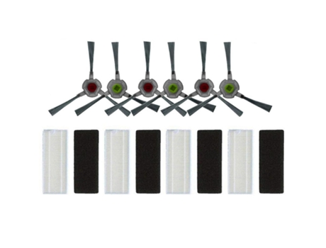 Kit de escova lateral de filtro 11 pçs/conjunto para robô ecovacs deebot u2 dgn22