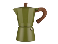 Cafetera italiana Moka de 300 ml para estufa, ideal para capuchino o latte art (verde)