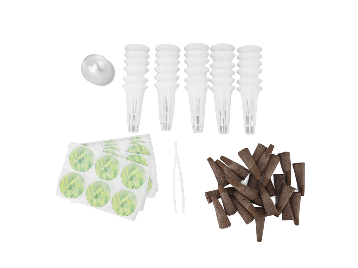 Kit hidropónico de conchas para huerto interior sin suelo con accesorios