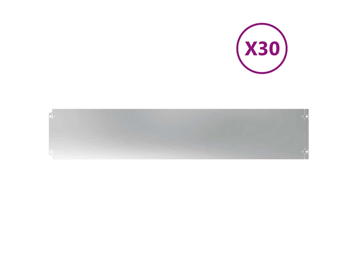 Conjunto 30 Bordillos De Césped Vidaxl Negro Acero