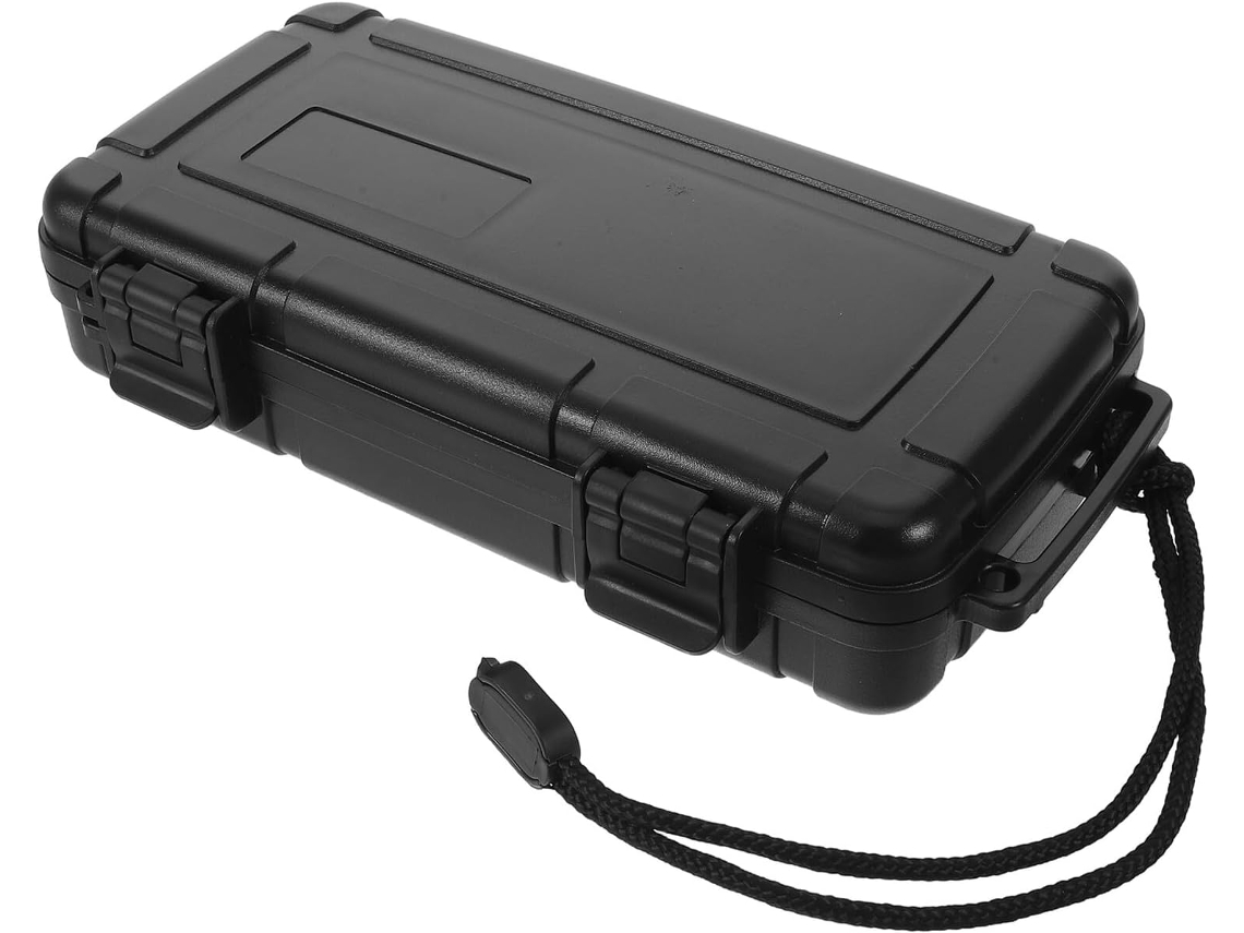 Estojo Portátil Para Charutos Ciieeo Em Plástico Preto Com Esponja, Controle Preciso De Umidade E