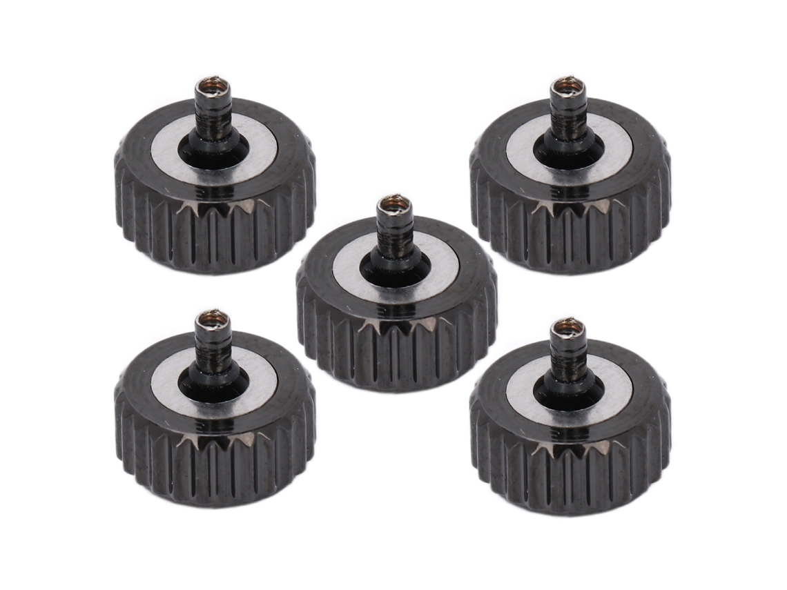 Peças Peças De Coroa De Relógio Aço Preto Para Relógios De Quartzo Mecânicos 7mm