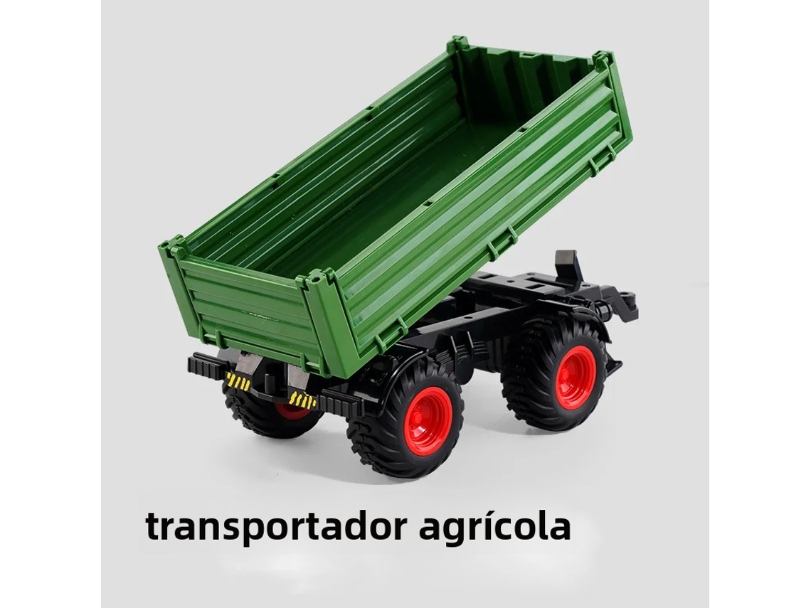 Tractor de juguete con control remoto, simulación de maquinaria agrícola, modelo de coche de ingeniería, incluye batería y control remoto.