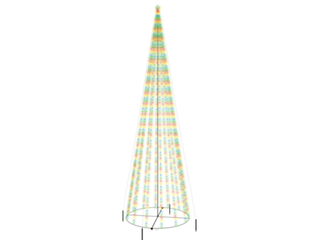 vidaXL Árbol de Navidad cónico 1134 LED de colores 230x800 cm