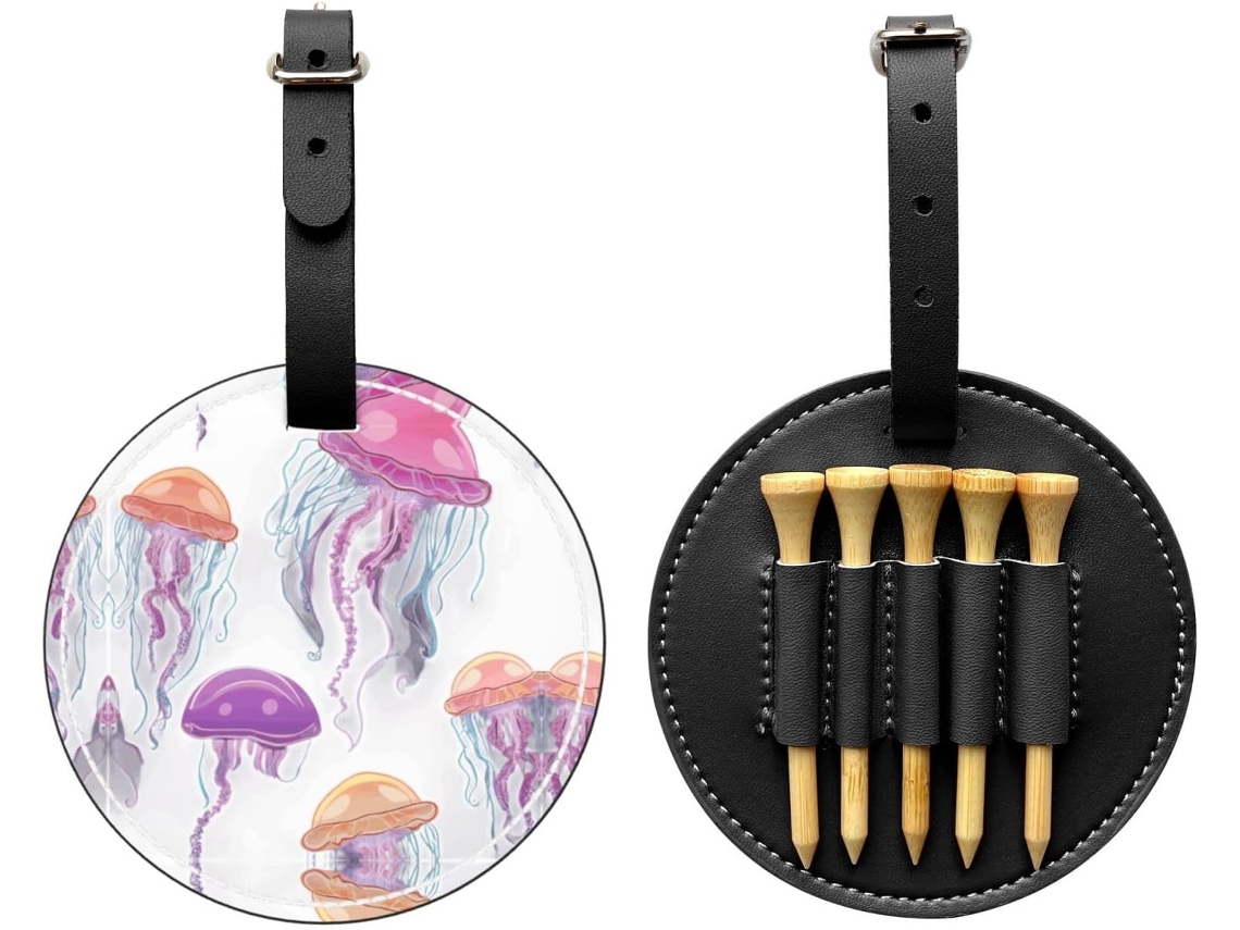 Bolsa para Tees de Golfe com Estampa de Água viva, fácil de transportar e eficiente, S/MARCA
