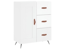 Maison Exclusive - Aparador De Madera Contrachapada Blanco Brillante 69,5x34x90 Cm