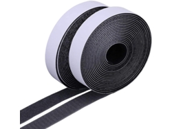 Juego de 2 cintas de velcro superadhesivas de nailon negro de 2,5 x 500 cm Tommy01