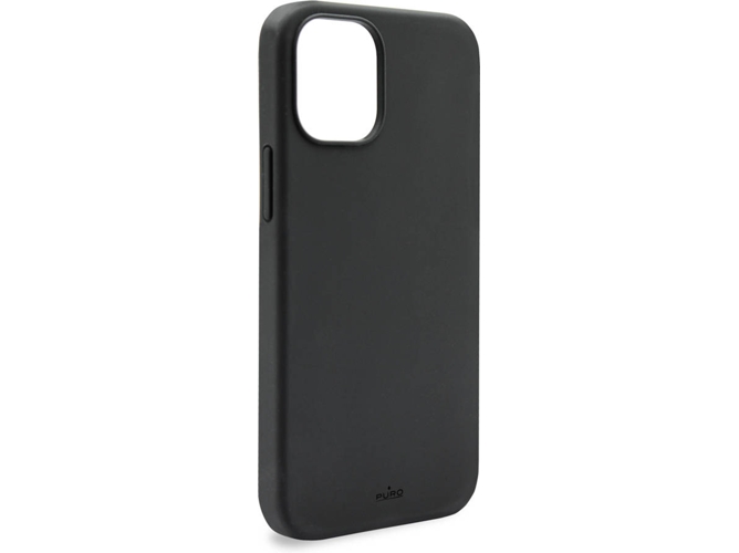 Funda iPhone 12 Pro Max PURO Microfibras Antibacterianas Negro