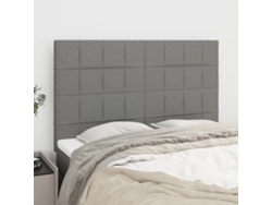 Cabeceros 4 Unidades Tela Gris Oscuro 72x5x78/88 Cm