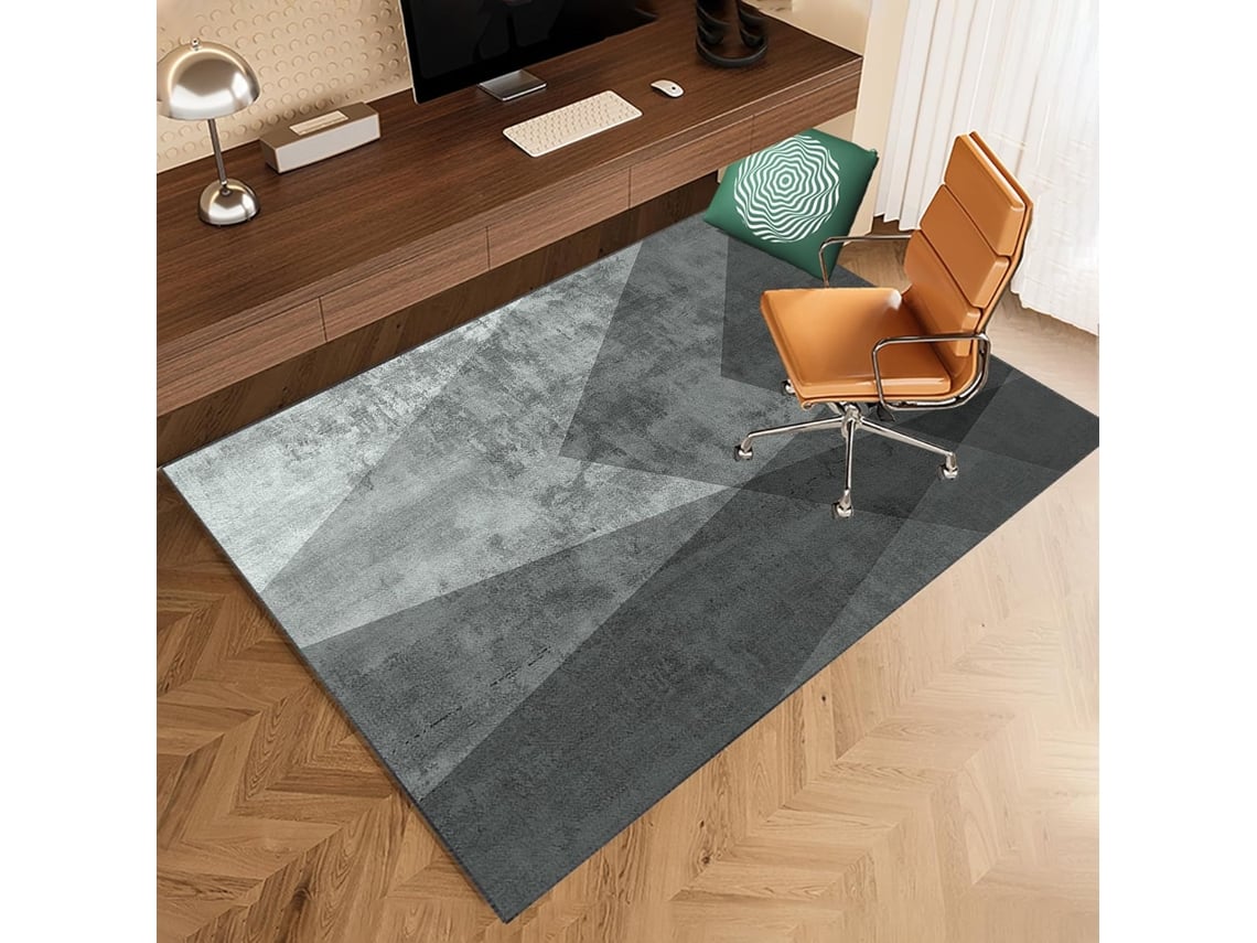 Tapete Cadeira Escritório Gamer Protetor Piso Antiderrapante 80 X 120 Cm Parquet Laminado Azulejo Azul...