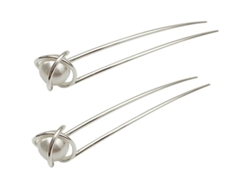 Pinza Para El Cabello Con Perlas, Estilo Francés, Accesorios Para El Cabello De Mujer, Peinados Sencillos, Color Plata.
