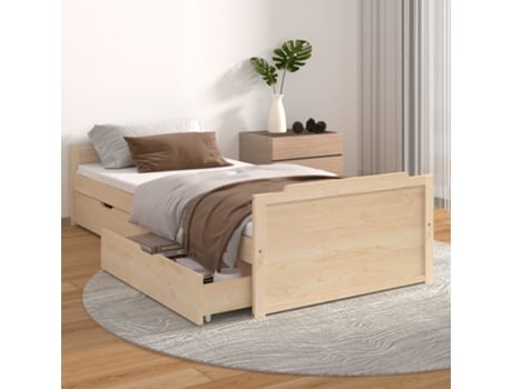MAISON EXCLUSIVE Estructura de cama con cajones 90x200 cm, pino macizo