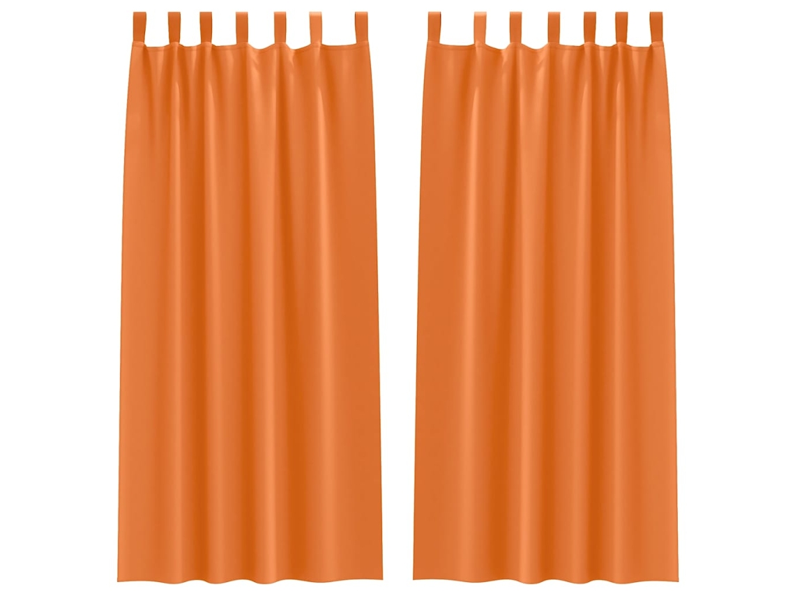 Maison Exclusive - Cortinas Opacas Con Anillas 2 Pcs Naranja Brillante